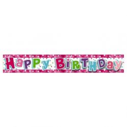   Happy Birthday felirat, pink, flia, 180 cm